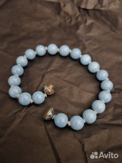 Браслет из камня голубой