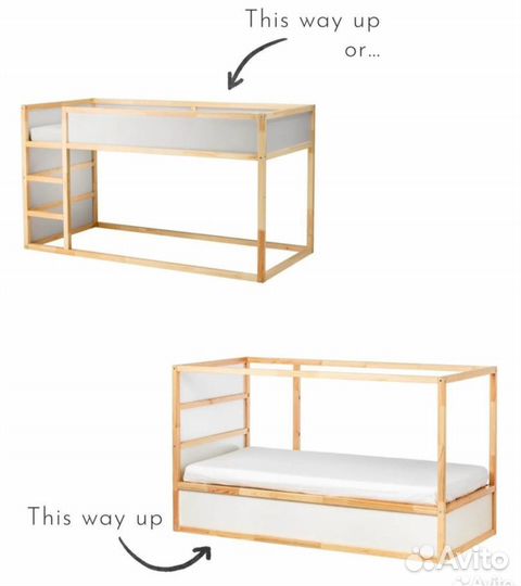 Детская кровать чердак IKEA kura
