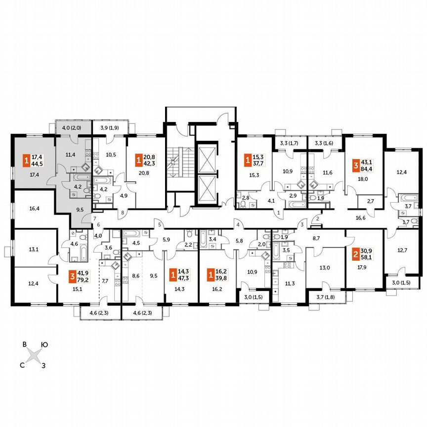 1-к. квартира, 42,5 м², 25/25 эт.