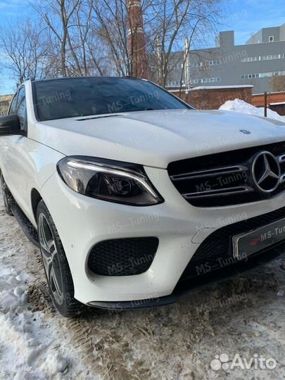 Черные пороги Mercedes ML GLE W166