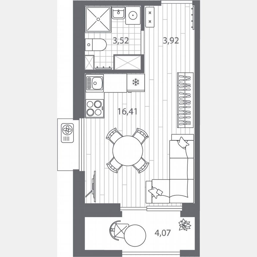 Квартира-студия, 25,9 м², 10/13 эт.