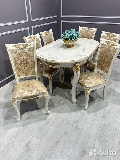 Стол на кухню и Стулья Пальма Роза