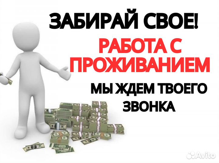 Работа с проживанием / вахта / питание пф0305