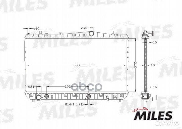 Радиатор chevrolet lacetti 1.4-1.8 A/T 04- acrb030