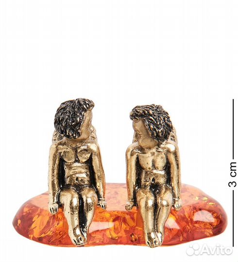 Фигурка Ангелочки (латунь, янтарь) A2087647