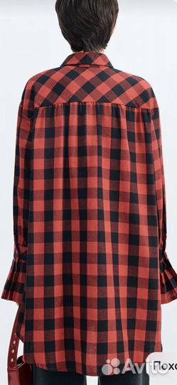 Рубашка в клетку оверсайз женская