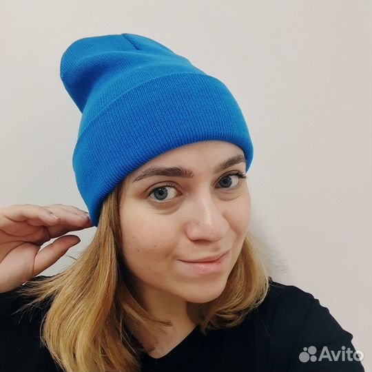 Шапка бини однотонная