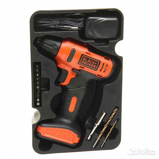 Дрель-шуруповерт с акб 12.0В 1.5Ач (кейс) black&de