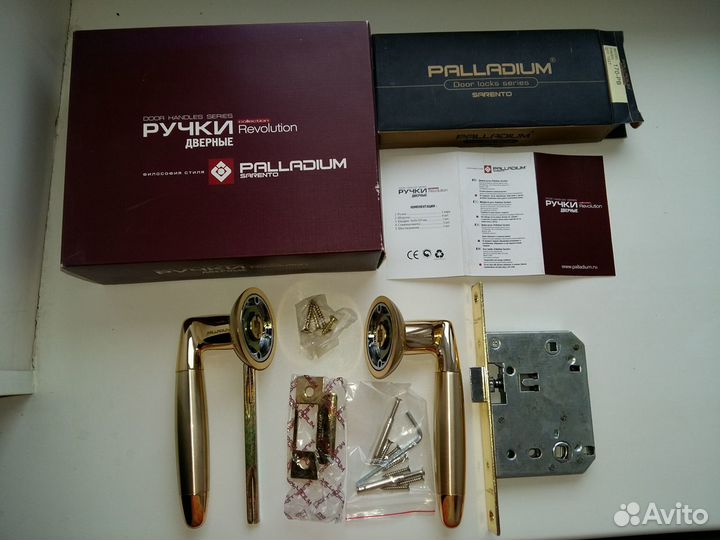 Ручки дверные Palladium Agata SG/GP,защелки