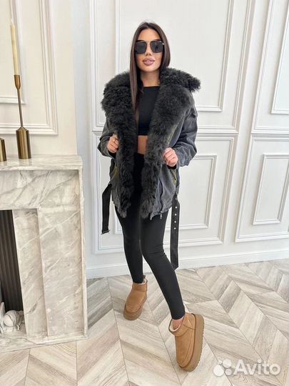 Джинсовая куртка с мехом женская