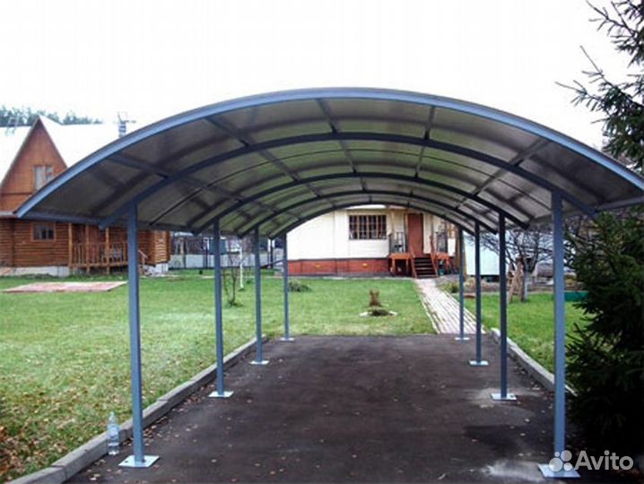Арочный навес из профнастила