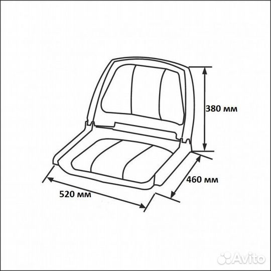 Сиденье пластмассовое складное с подложкой 75109GB