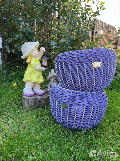 Кашпо из искусственного ротанга 12л