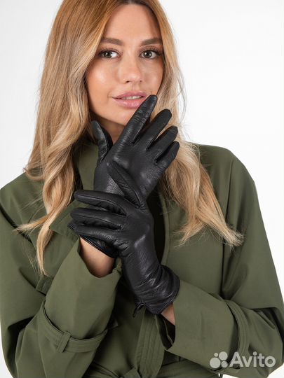 Перчатки женские кожаные