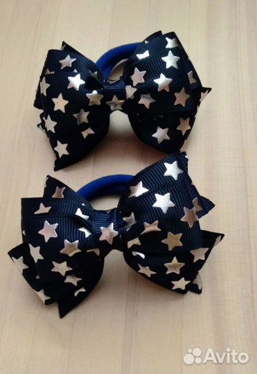 Бантики, резинки для волос, ручной работы