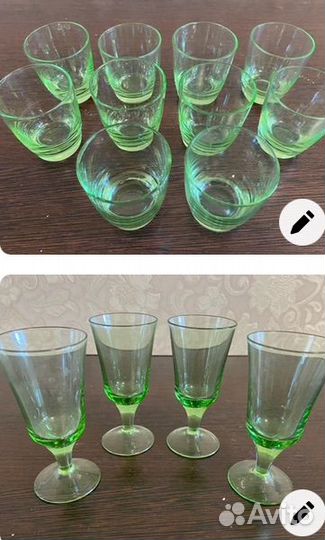 Рюмка из зелёного стекла СССР