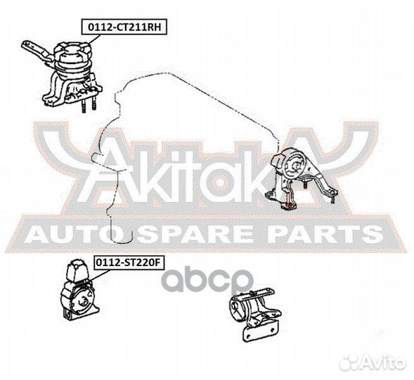 Подушка двигателя передняя 0112ST220F asva