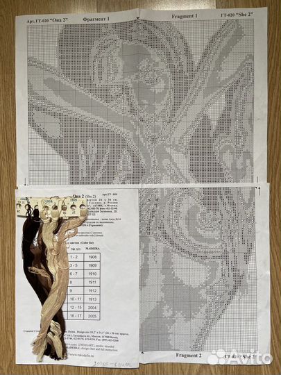 Наборы для вышивки крестиком Схемы и остатки ниток