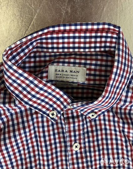 Zara man хлопковая рубашка