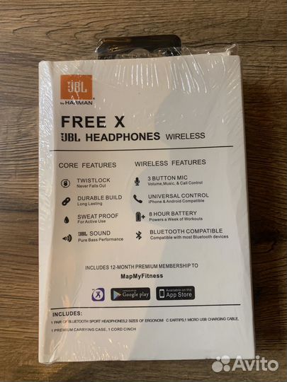 Беспроводные наушники jbl free x