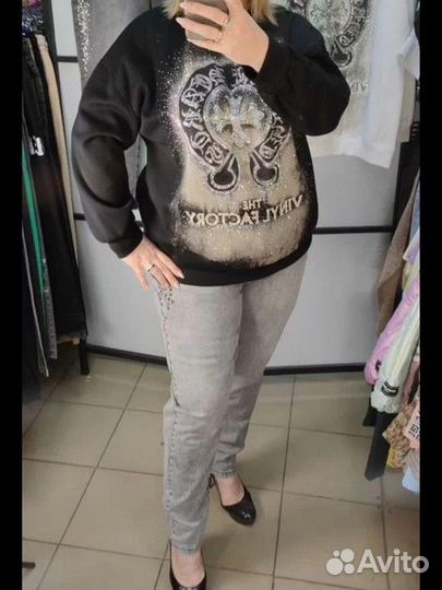 Джинсы женские Турция камни 54/58