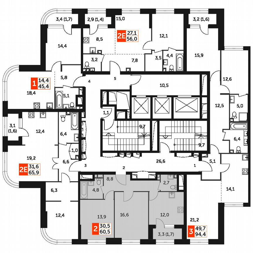 2-к. квартира, 60,5 м², 18/48 эт.