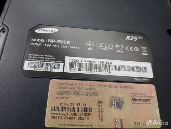 Ноутбук Samsung NP-R25E