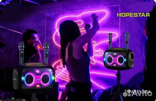Портативная акустика с караоке Hopestar Party Box