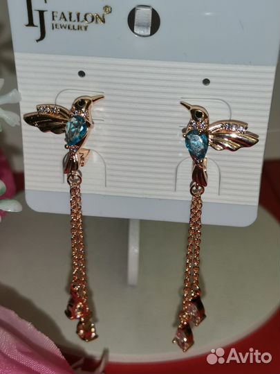 Серьги Птички медзолото