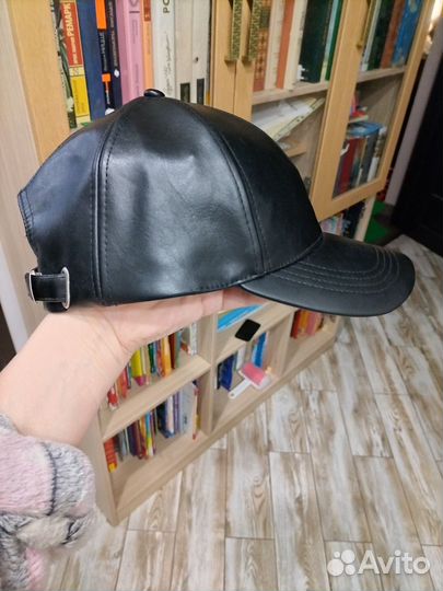Кепка бейсболка кожаная
