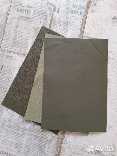 Натуральная кожа лоскутки зеленые