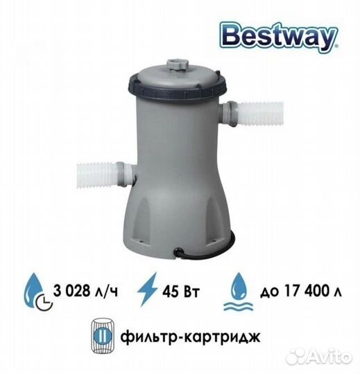 Картриджный фильтр-насос bestway 2006л/ч и 3028л/ч