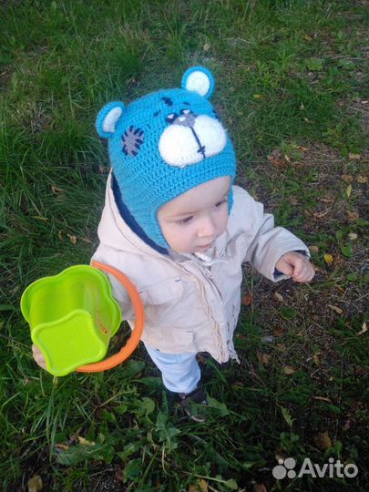 Шапка детская Тедди ручная работа