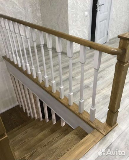 Лестница из массива бука дуба ясеня