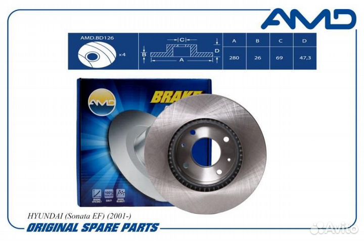Диск переднего тормоза premium