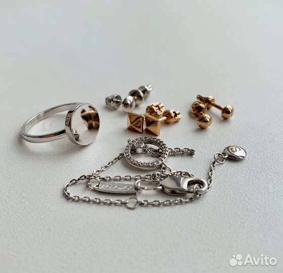 Серебряные украшения, серьги, кольца, браслет