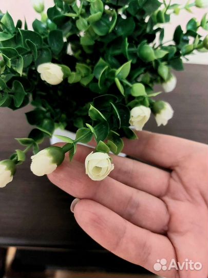 Цветы искусственные в горшках Лаванда, Эвкалипт