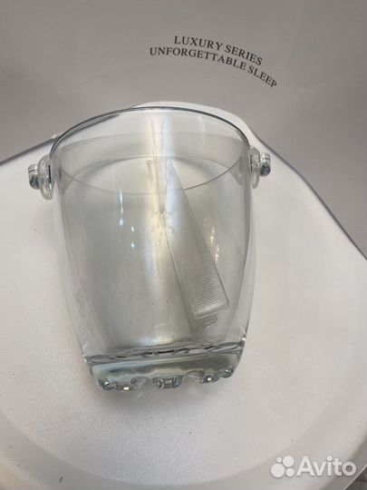 Ведерко для льда со щипчиками стекло