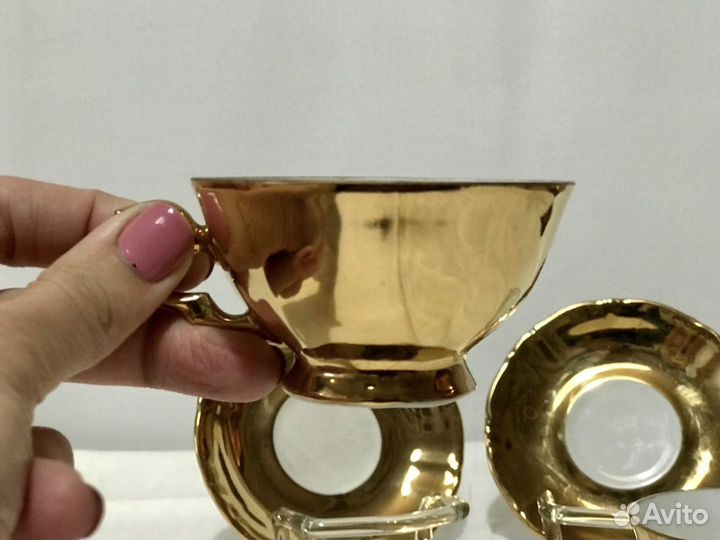 Кофейный позолоченный сервиз kahla