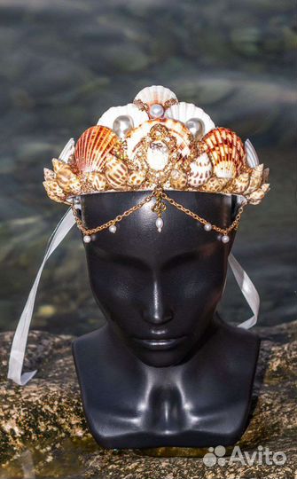 Тика. корона из морских раковин ручной работы