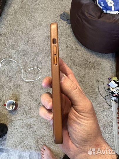 Оригинальный кожаный чехол iPhone 12 pro max