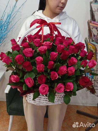 Цветы букеты 101 роза