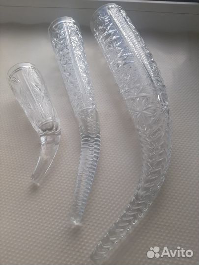 Хрустальный рог для питья 3 шт