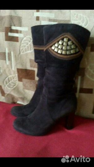 Сапоги нат.замша