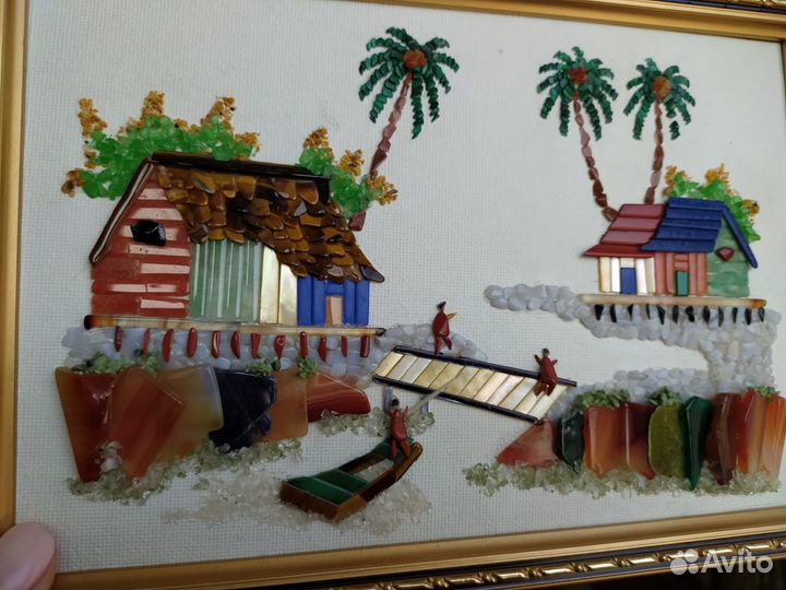 Картина с натуральными камнями. Сингапур