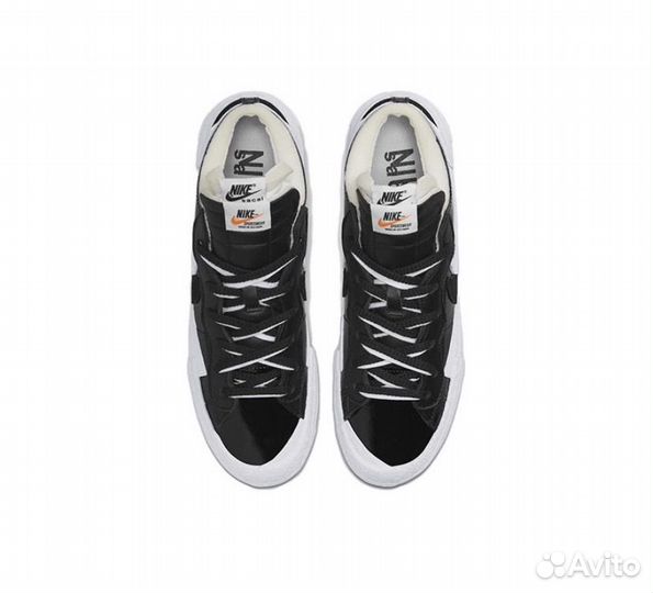 Кроссовки Nike x Sacai Blazer Low Black Patent