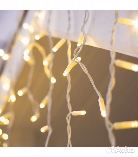 Гирлянда уличная Бахрома, 5 на 0,5м. Теплый Белый