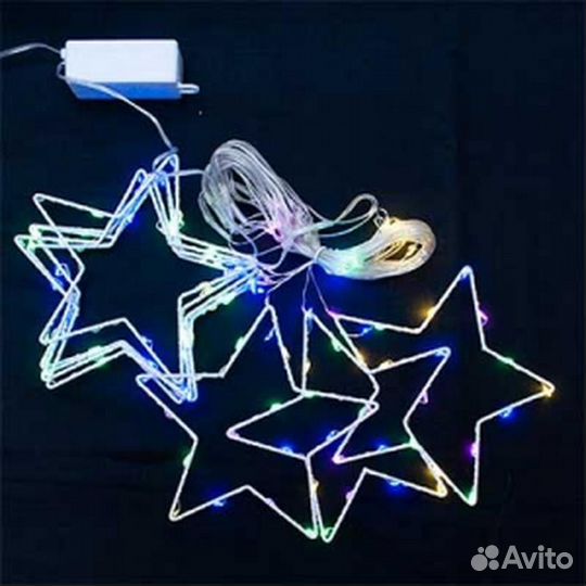 Гирлянда штора роса. Фигурная гирлянда Звезды