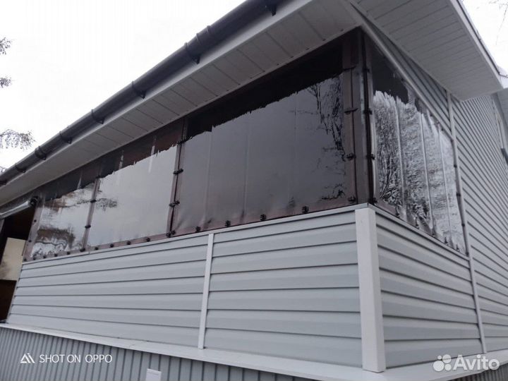 Мягкие окна на беседку для террасы