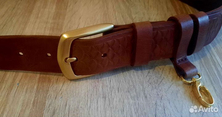 Мужской кожаный ремень ручной работы